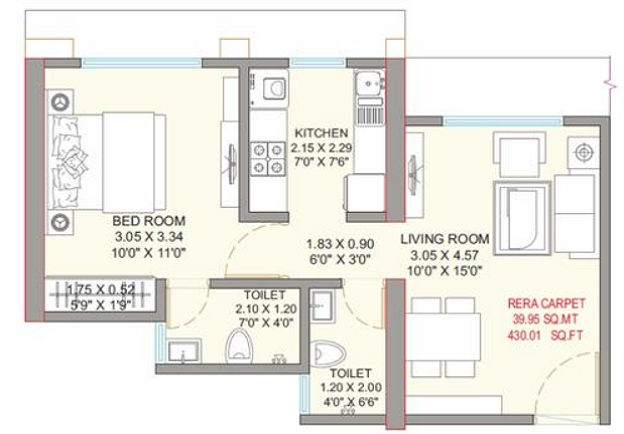 Raunak Maximum City Thane Floor Plan